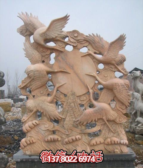 大型景觀仙鶴雕塑，完美演繹晚霞紅