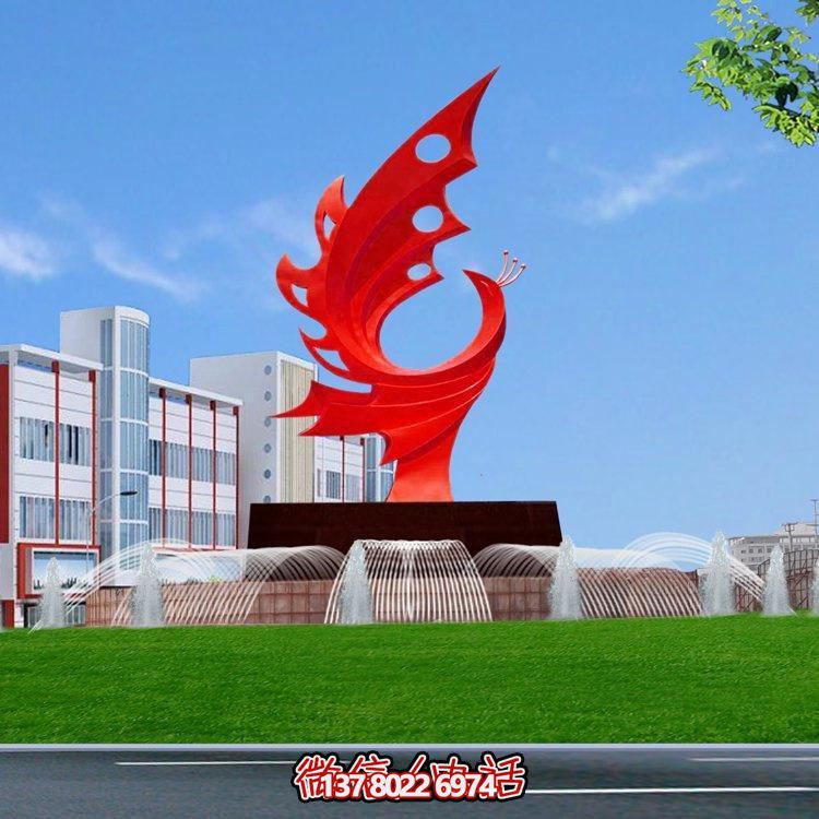不銹鋼鳳凰標志擺件，凸顯企業(yè)形象