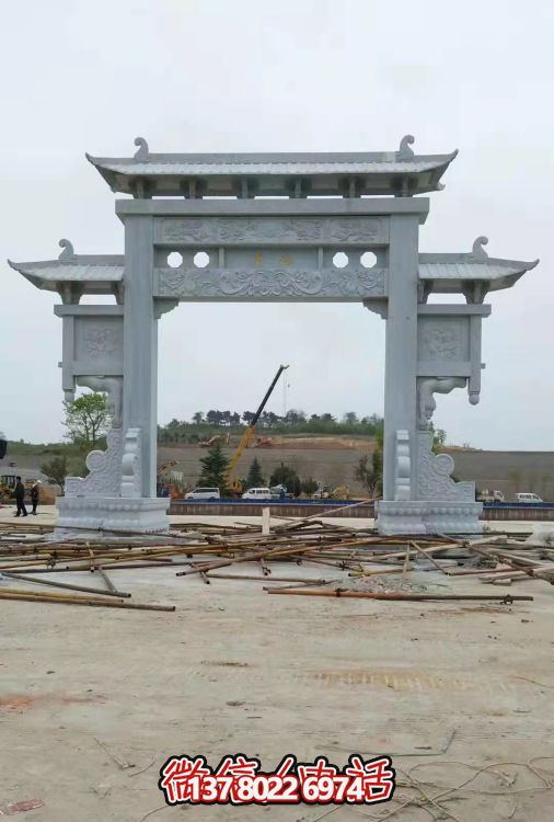 大理石大型牌坊，精美的戶外石雕藝術(shù)品