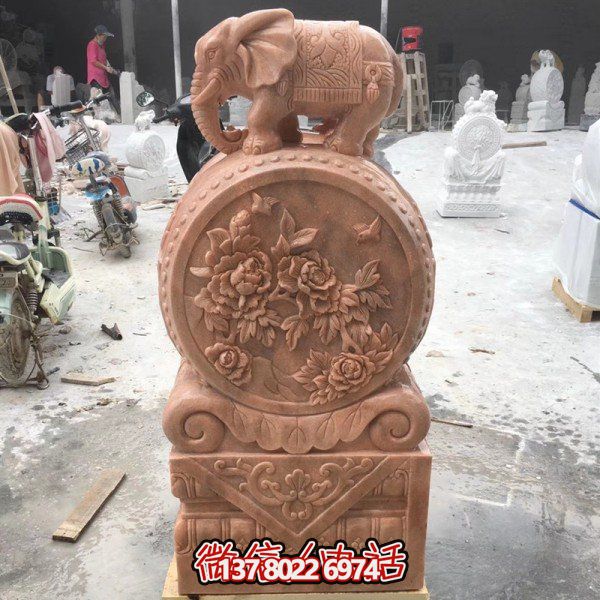 別墅四合院門(mén)口石鼓擺件仿古石雕做舊門(mén)鼓雕塑