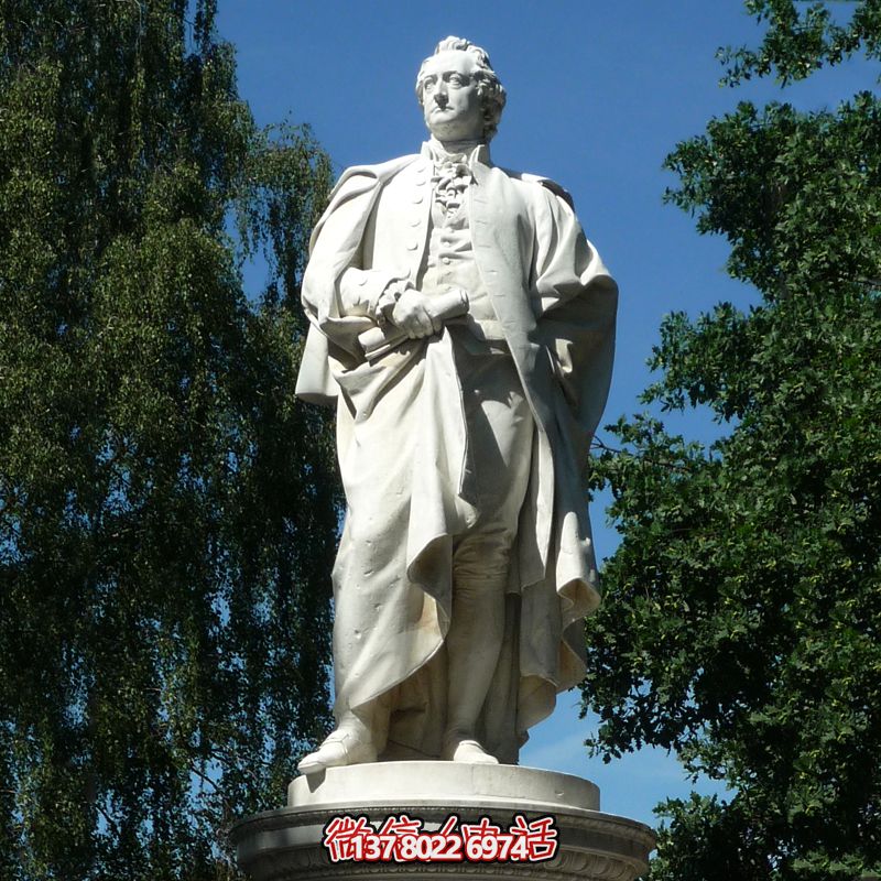 漢白玉廣場世界著名科學(xué)家歌德雕塑 漢白玉廣場世界著名科學(xué)家歌德雕塑