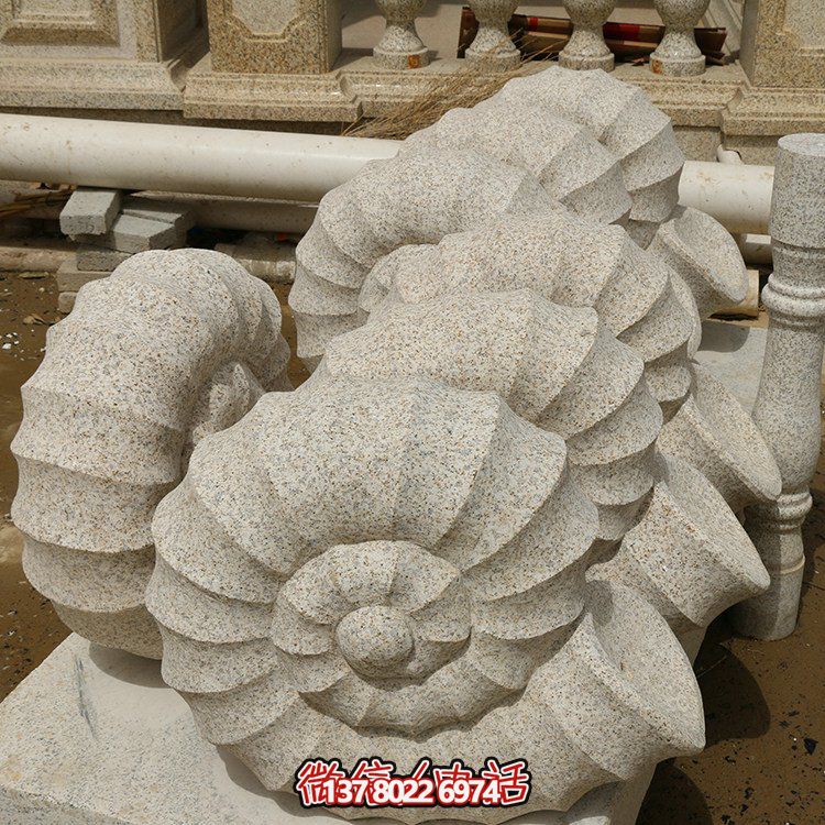 石雕海螺，砂巖雕刻石材海螺雕塑