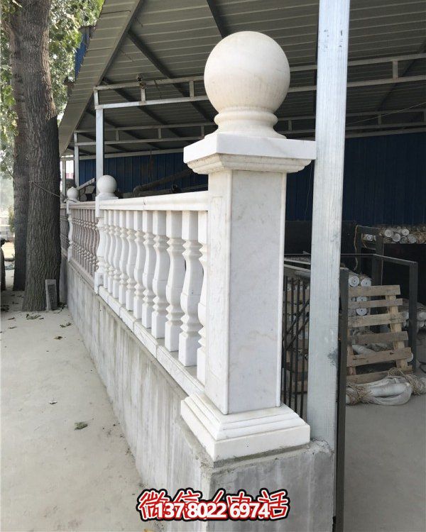 別墅庭院漢白玉陽臺(tái)樓梯花瓶柱護(hù)欄景觀雕塑