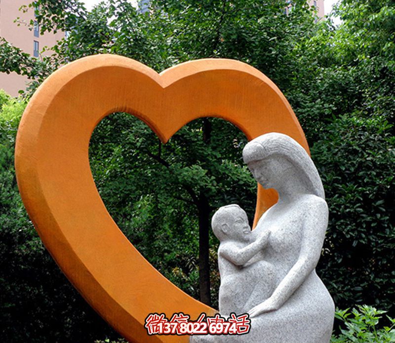 景區(qū)公園玻璃鋼抽象母子雕塑 景區(qū)公園玻璃鋼抽象母子雕塑