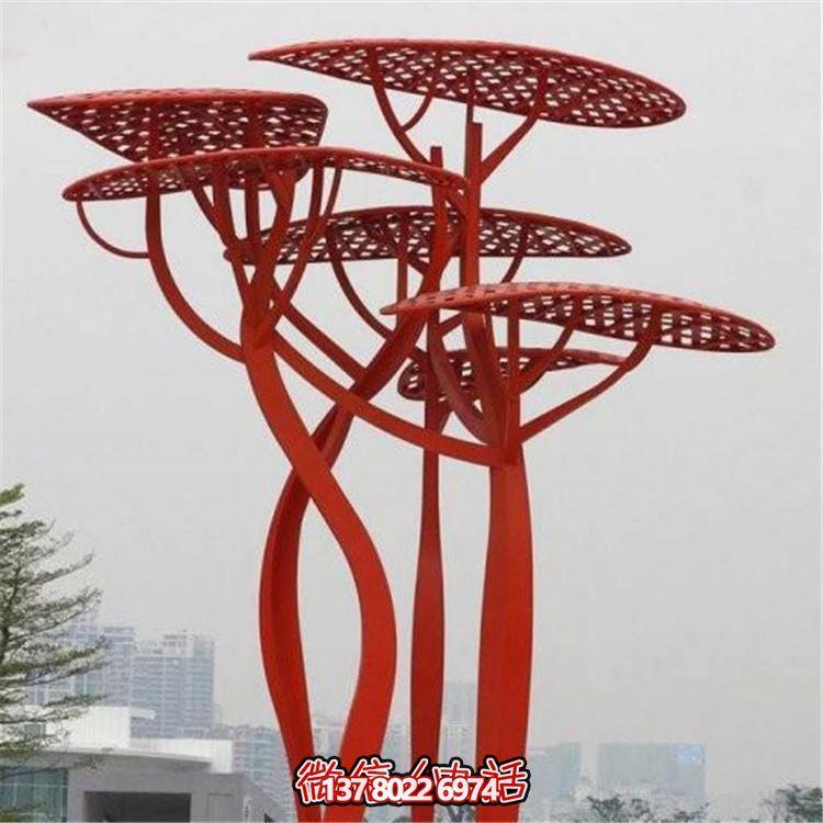 不銹鋼樹，抽象樹形雕塑