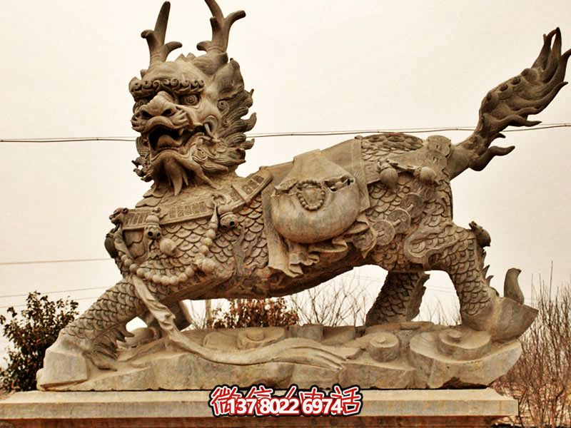 廣場大型景觀大理石石麒麟雕塑 廣場大型景觀大理石石麒麟雕塑