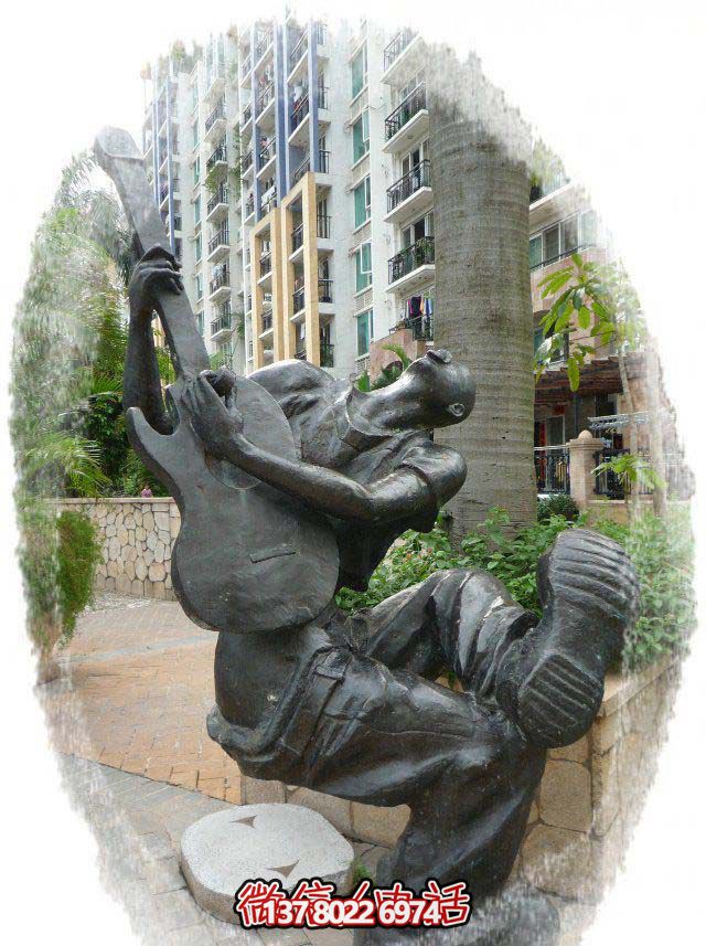 小區(qū)彈吉他的抽象人物景觀(guān)雕塑彈雕塑 小區(qū)彈吉他的抽象人物景觀(guān)雕塑彈雕塑