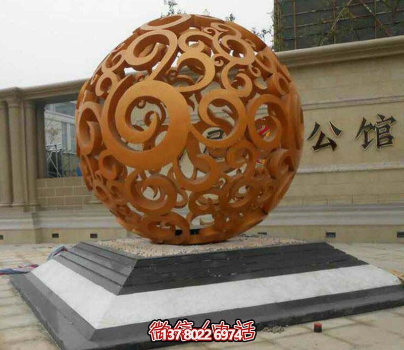 別墅公館創(chuàng)意噴漆鏤空球雕塑 別墅公館創(chuàng)意噴漆鏤空球雕塑