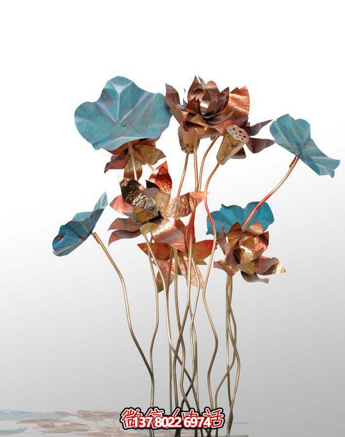 室內別墅鍛銅荷花荷葉工藝品景觀荷花雕塑 室內別墅鍛銅荷花荷葉工藝品景觀荷花雕塑