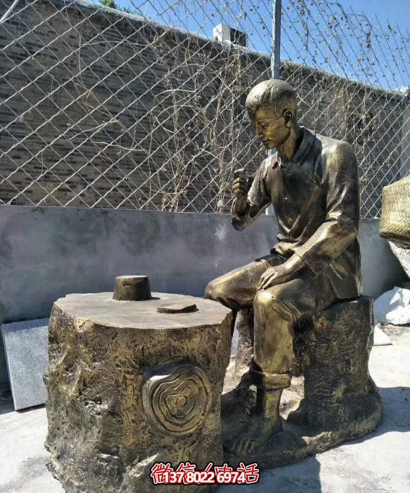 公園仿真人物銅雕品茶雕塑 公園仿真人物銅雕品茶雕塑