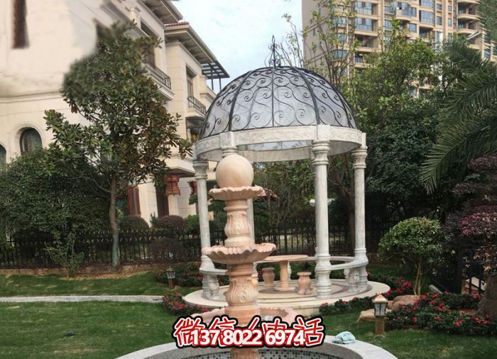 晚霞紅三層風水球噴泉小區(qū)石雕 晚霞紅三層風水球噴泉小區(qū)石雕