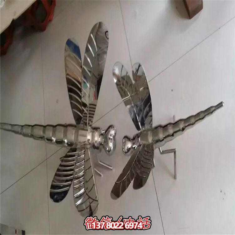 不銹鋼戶(hù)外園林花園抽象蜻蜓雕塑