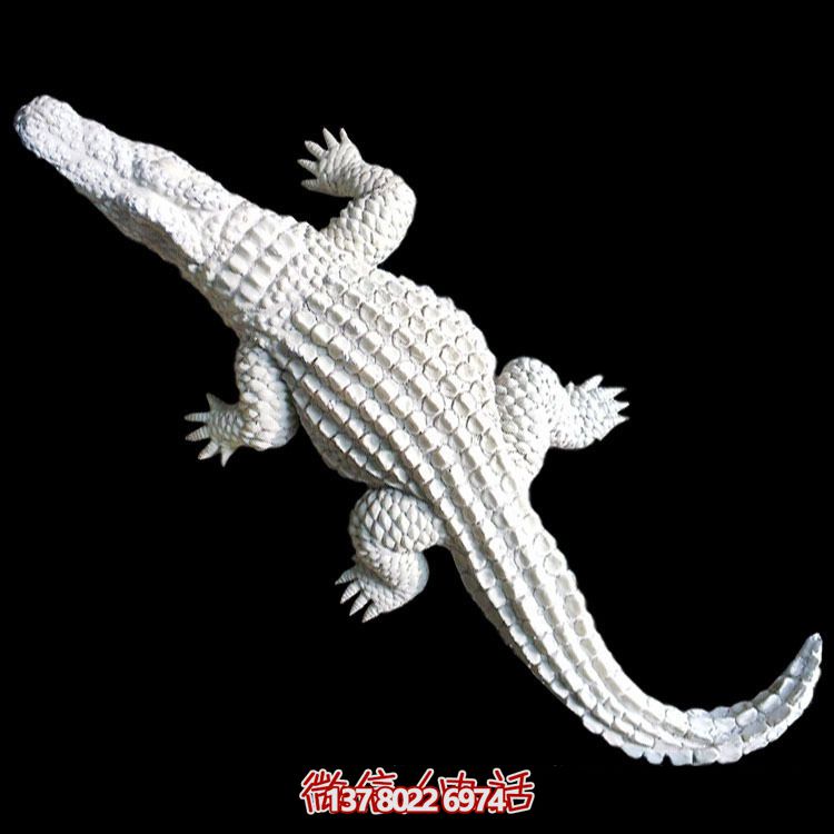 公園擺放的漢白玉石雕創(chuàng)意鱷魚雕塑 公園擺放的漢白玉石雕創(chuàng)意鱷魚雕塑