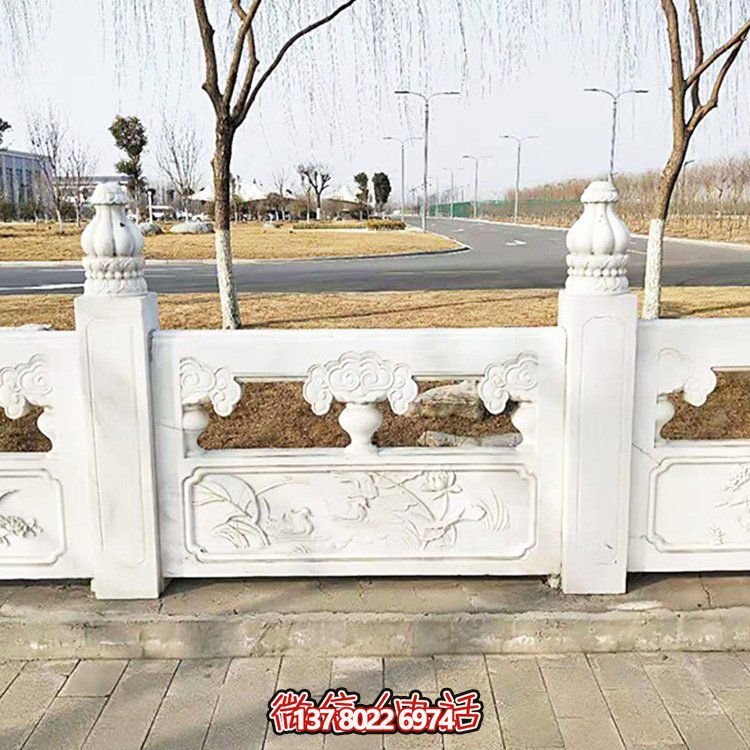 戶(hù)外園林景觀大理石石雕欄桿欄板雕塑