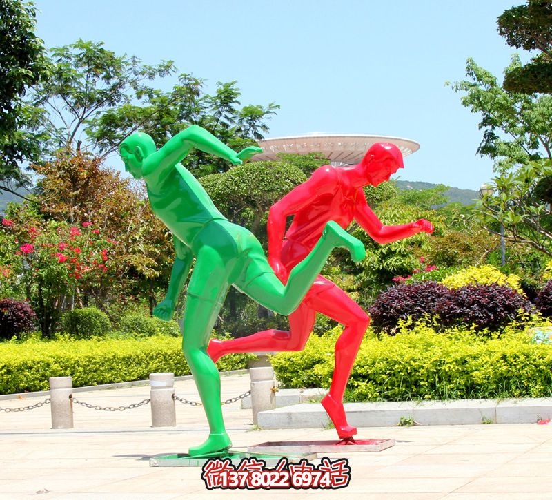 體育廣場跑步打籃球戶外抽象人物玻璃鋼雕塑 體育廣場跑步打籃球戶外抽象人物玻璃鋼雕塑