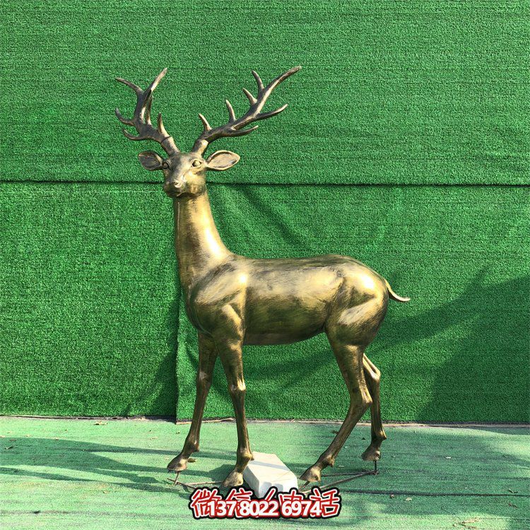 玻璃鋼仿銅鹿，梅花鹿