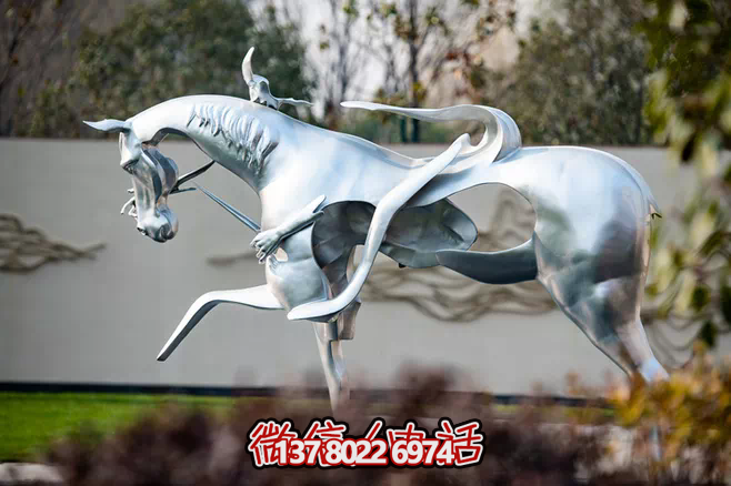 公園景區(qū)抽象不銹鋼馬雕塑 公園景區(qū)抽象不銹鋼馬雕塑