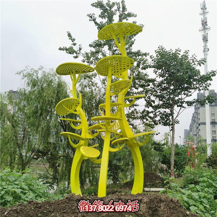 不銹鋼抽象樹，網(wǎng)狀樹葉樹冠