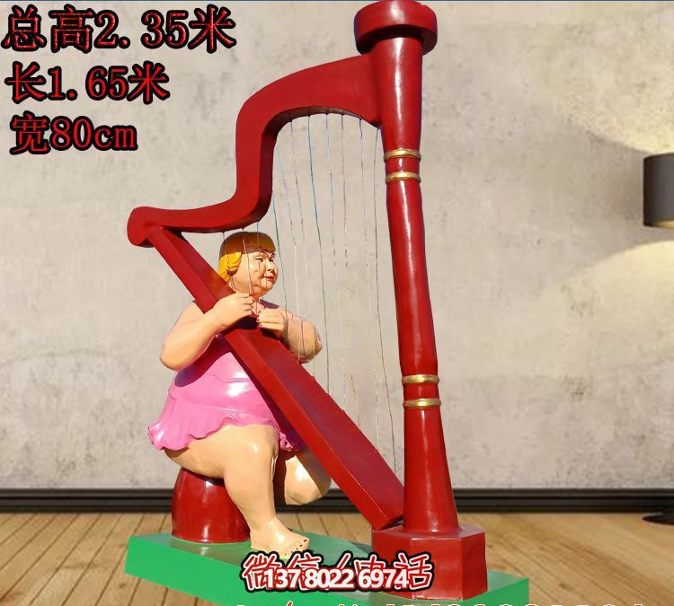 戶外玻璃鋼彩繪彈琴的小女孩園林景觀琴雕塑 戶外玻璃鋼彩繪彈琴的小女孩園林景觀琴雕塑