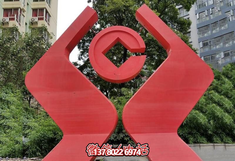 別墅小區(qū)創(chuàng)意抽象紅色玻璃鋼手捧銅錢(qián)雕塑 別墅小區(qū)創(chuàng)意抽象紅色玻璃鋼手捧銅錢(qián)雕塑