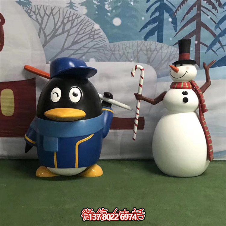 動(dòng)物園玻璃鋼卡通戶(hù)外園林景觀(guān)企鵝雕塑