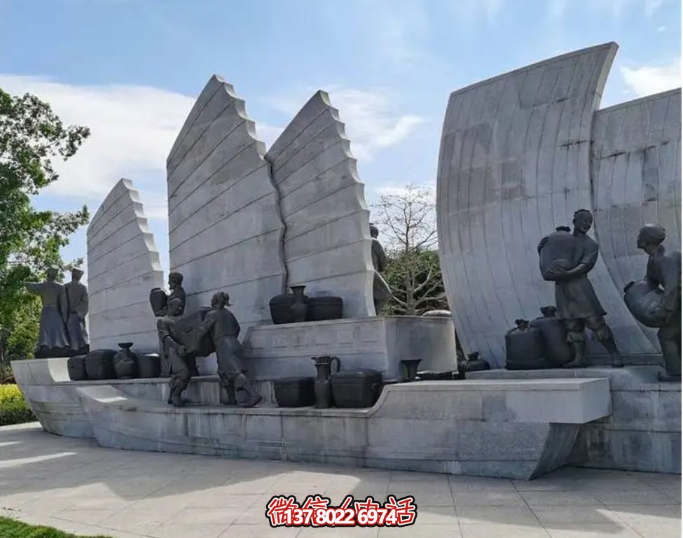 石材景觀雕塑--商船貿(mào)易
